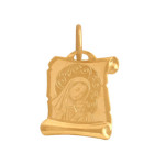 Złoty medalik 585 Matka Boska papirus Chrzest 0,50g
