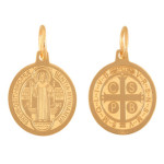 Złoty medalik 585 Święty Benedykt okrągły 0,80g