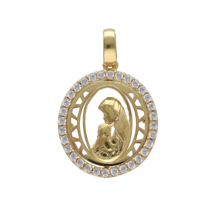 Złoty medalik 585 Chrzest Matka Boska dziecko 1,83g