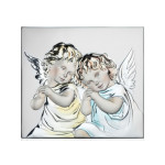 Srebrny  prostokątny obrazek anioł 11x14cm grawer