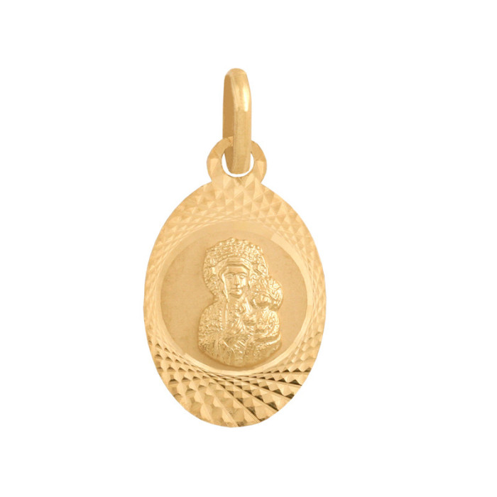 Złoty medalik 585 Matka Boska z dzieciątkiem Chrzest 0,85g