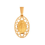 Złoty medalik 585 Ażurowy Matka Boska na Chrzest 0,85g