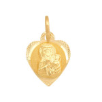 Złoty medalik 585 Serce Matka Boska na Chrzest 0,90g
