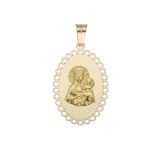 Złoty medalik 585 Chrzest Matka Boska owal 2,21g