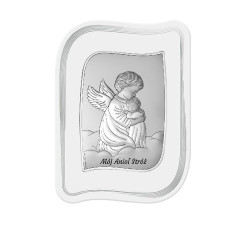 Srebrny obraz Mój Anioł Stróż 15x20cm chrzest