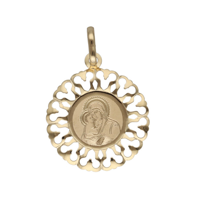 Złoty medalik 585 Chrzest Matka Boska serca 0,85g