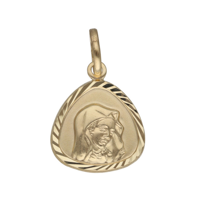 Złoty medalik 585 Chrzest Matka Boska twarz 0,85g