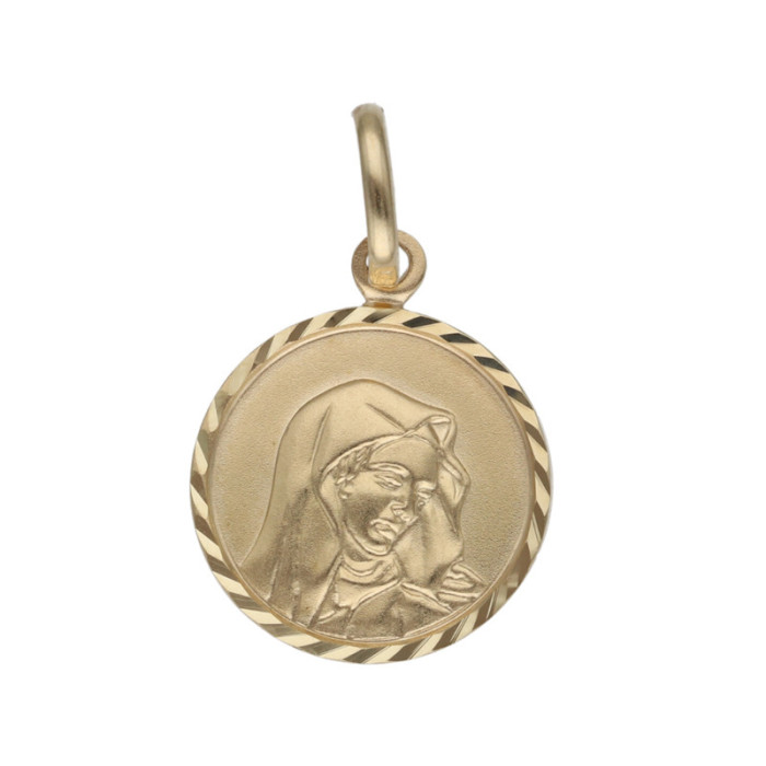 Złoty medalik 585 Chrzest Matka Boska dziecko 0,88g