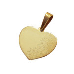 Złota przywieszka 333 serce blaszka z ornamentem 1,03 g