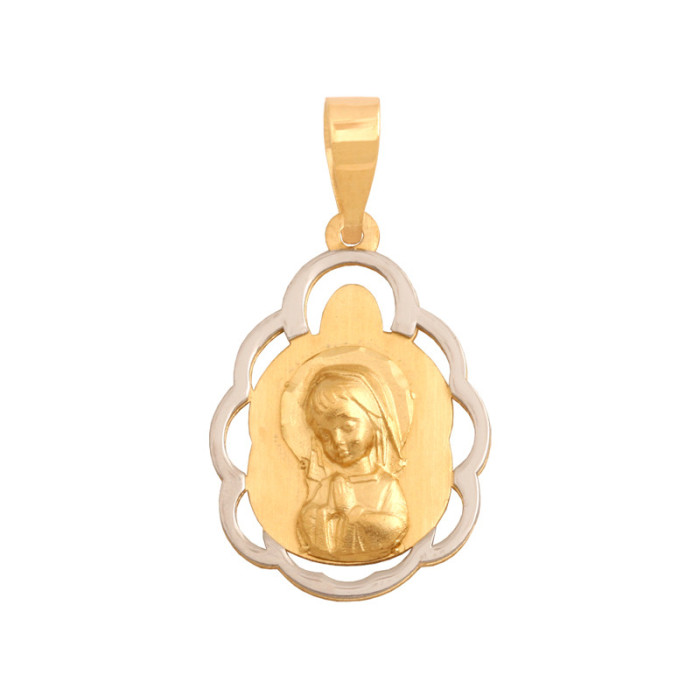 Złoty medalik 585 Matka Boska na Chrzest komunię 0,8g