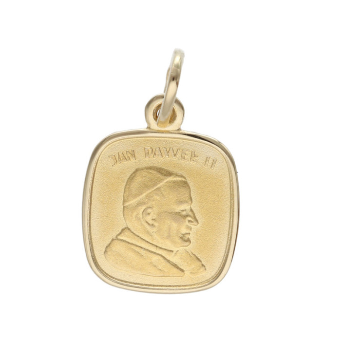 Złoty medalik 585 papież Jan Paweł II Chrzest 1,61g
