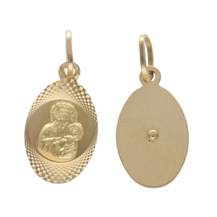Złoty medalik 585 Chrzest Matka Boska z Jezusem 0,91g