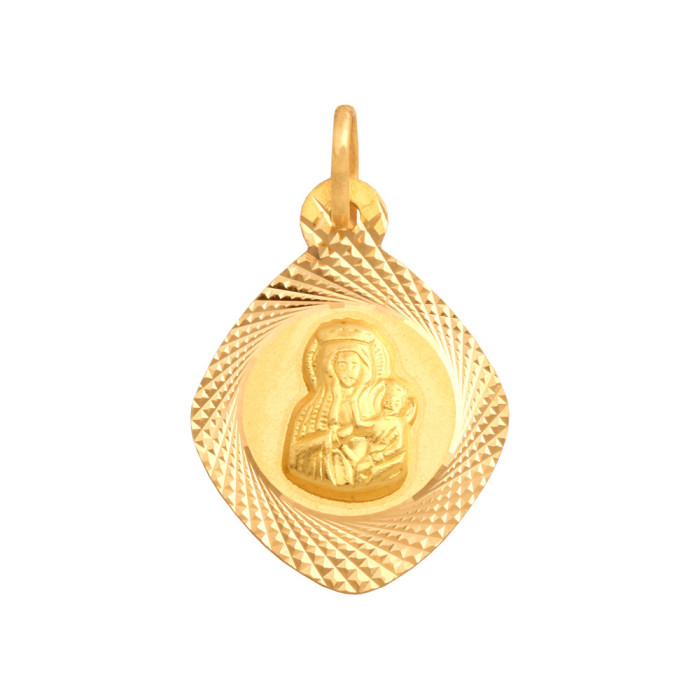 Złoty medalik 585 Matka Boska Częstochowska Chrzest 0,95g