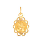 Złoty medalik 585 ażurowy Matka Boska Chrzest 0,95g