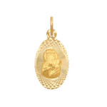 Złoty medalik 585 diamentowany Matka Boska Chrzest 0,95g