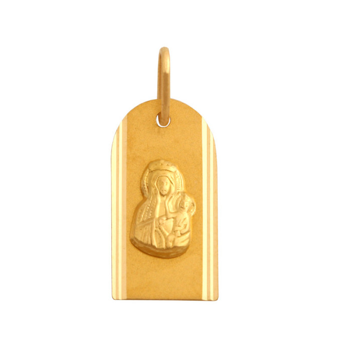 Złoty medalik 585 Matka Boska z dzieciątkiem Chrzest 0,99g