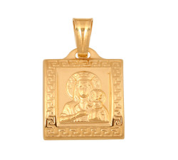 Złoty medalik 585 Matka Boska grecki wzór Chrzest 0,99g