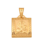 Złoty medalik 585 Matka Boska grecki wzór Chrzest 0,99g
