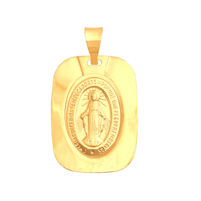 Złoty medalik 585 Matka Boska Niepokalana Chrzest 1,00g