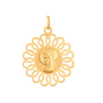 Złoty medalik 585 ażurowy Matka Boska profil 1,05g