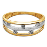 Złoty pierścionek 585 elegancki z cyrkoniami 1,91 g