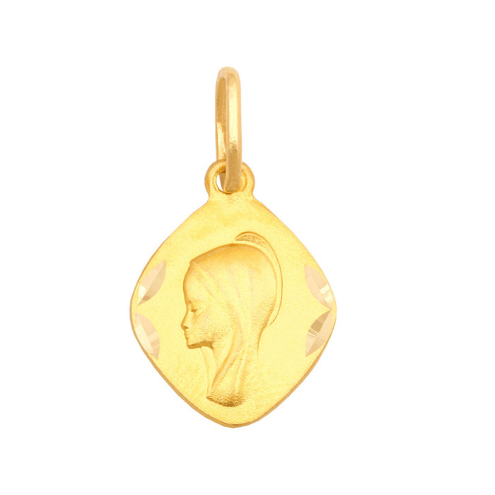 Złoty medalik 585 Matka Boska profil chrzest 1,10g