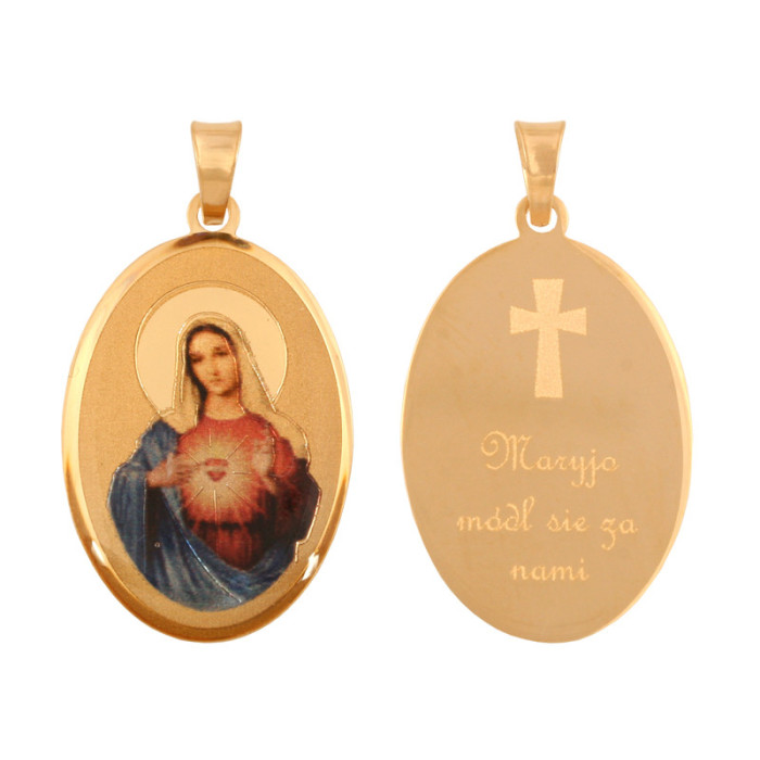 Złoty medalik 585 z napisem Matka Boska na Chrzest 1,10g