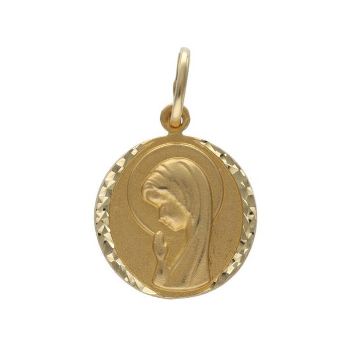 Złoty medalik 585 Chrzest Matka Boska modli się