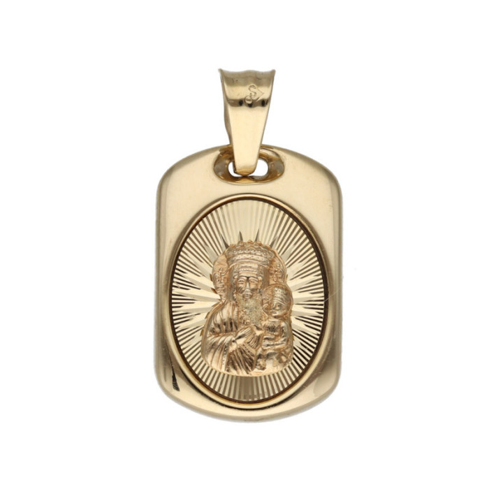 Złoty medalik 585 Maryja Chrzest Matka Boska Częstochowska