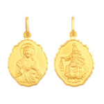 Złoty medalik 585 szkaplerz dwustronny Chrzest 1,75g