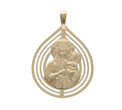 Złoty medalik 585 Chrzest w owalu Matka Boska