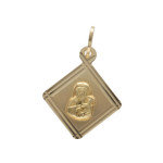 Złoty medalik 585 Chrzest Matka Boska w rombie