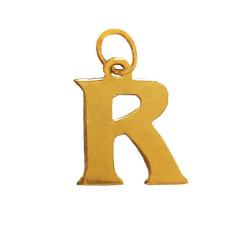 Złota przywieszka 585 wycięta literka R alfabet 0,33 g