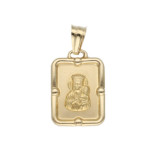 Złoty medalik 585 Chrzest Matka Boska prostokąt