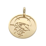 Złoty medalik 585 Chrzest Matka Boska kontur