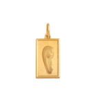 Złoty prostokątny medalik 585 Matka Boska profil Chrzest 2,05 g