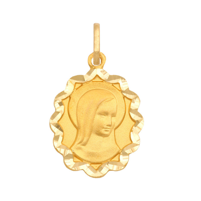 Złoty medalik 585 Matka Boska Komunia Chrzest 2,05g