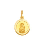 Złoty medalik 585 okrągły Matka Boska Chrzest 2,50g