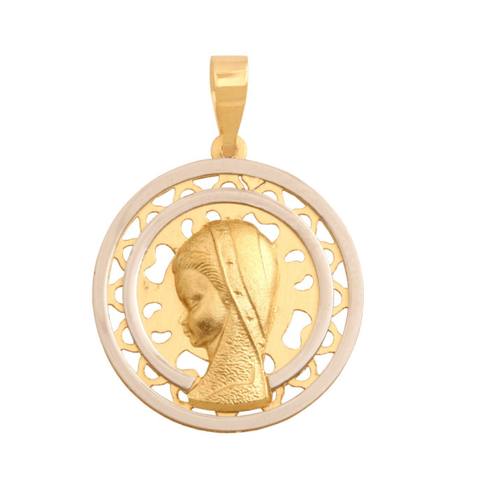 Złoty medalik 585 Ażurowy Matka Boska Chrzest 1,60g