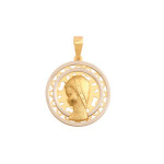 Złoty medalik 585 Ażurowy Matka Boska Chrzest 1,60g
