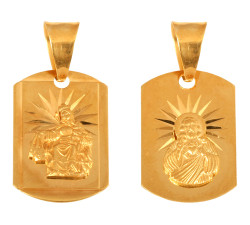 Złoty medalik 585 Matka Boska szkaplerz chrzest 2,10g