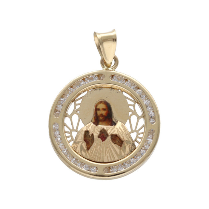 Złoty medalik 585 Chrzest Jezus w kole 1,71g