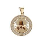 Złoty medalik 585 Chrzest Jezus w kole 1,71g