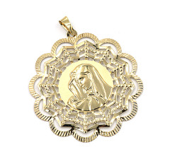 Złoty medalik 585 Chrzest Matka Boska kwiat
