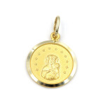 Złoty medalik 585 Chrzest Matka Boska w koronie