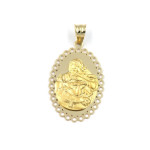 Złoty medalik 585 Chrzest Matka Boska z dzieckiem