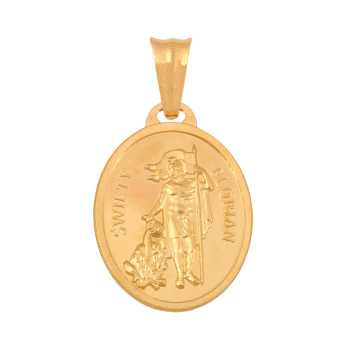 Złoty medalik 585 Święty Florian Chrzest 2,15g
