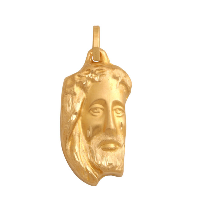 Złoty medalik 585 twarz Jezusa Chrzest 2,80g