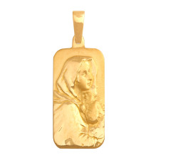 Złoty medalik 585 Matka Boska z dzieciątkiem Chrzest 5,45g