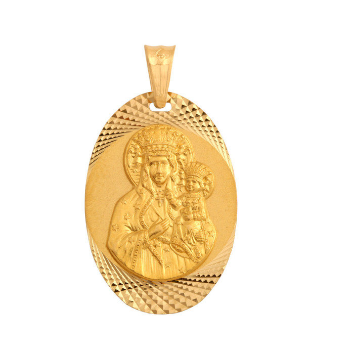 Złoty medalik 585 Matka Boska Komunia Chrzest 3,50g